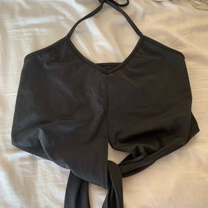 Kortni Jeane Tied Up Swim Top Black